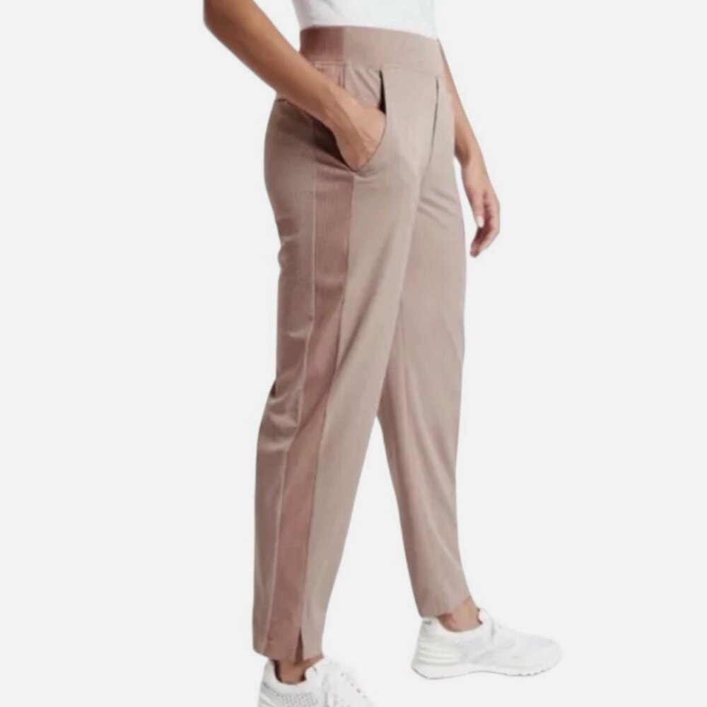 Athleta Brooklyn Ankle Textured Mocha Latte Pant 2 NEW
